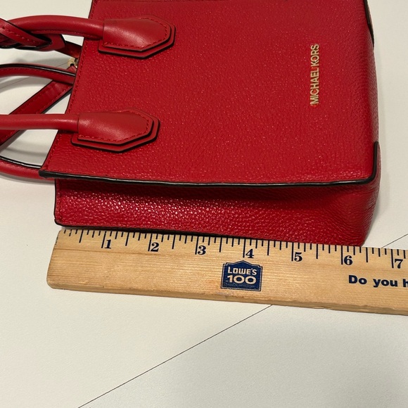 Michael Kors Red Leather Mini Tote Crossbody Bag - Picture 9 of 11